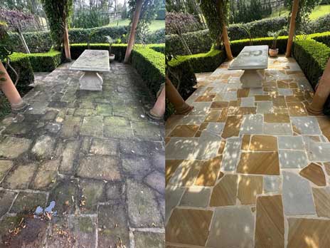 Outdoor furniture pressure washed